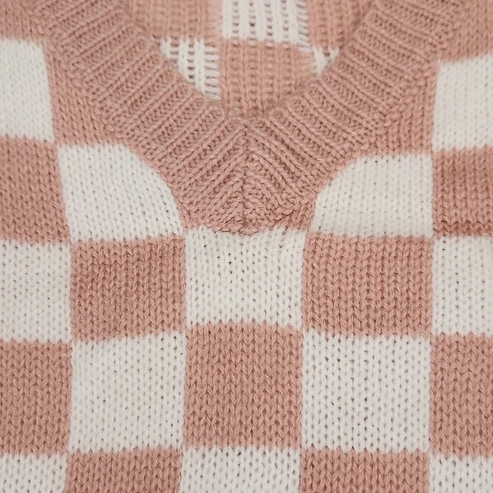 Just Polly New York Pink Check Sweater Vest - Picture 5 of 5
